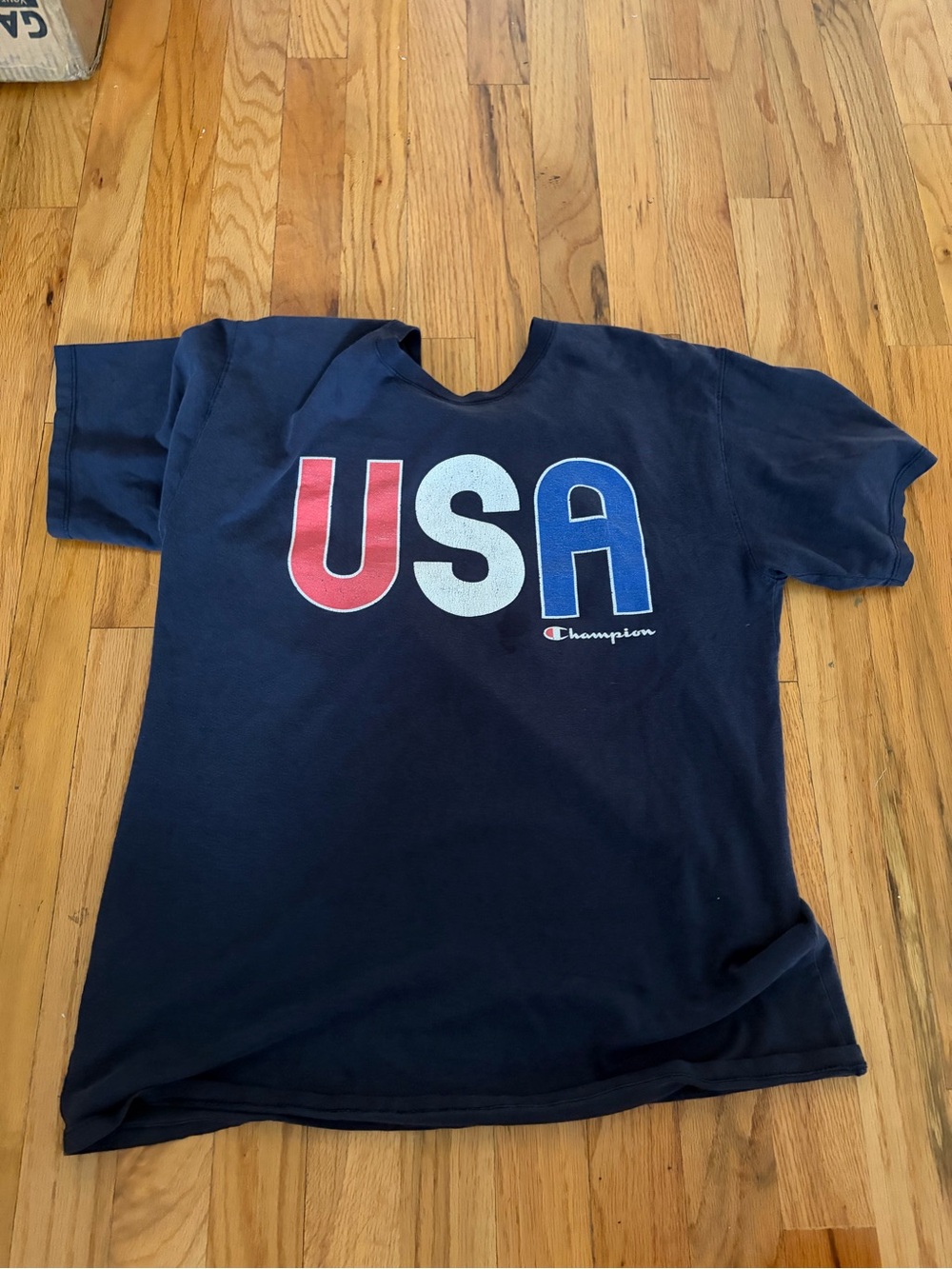 Vintage Champion Navy Short Sleeve USA Tee - Picture 1 of 1
